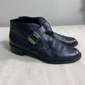 🖤✨ Etienne Aigner Leather Ankle Boots Buckle Detail • Made in Brazil • Classic